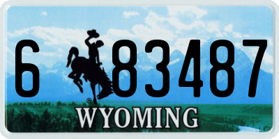 WY license plate 683487