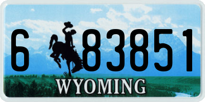 WY license plate 683851