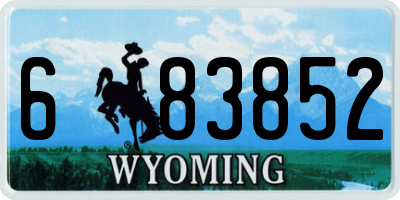 WY license plate 683852