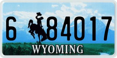 WY license plate 684017