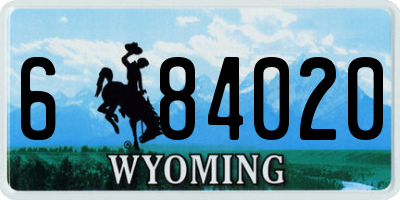 WY license plate 684020