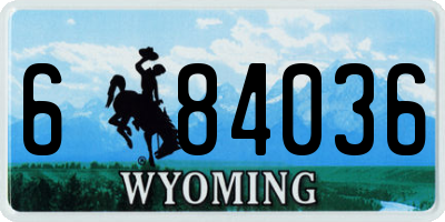 WY license plate 684036