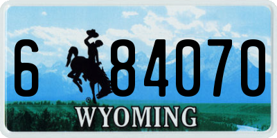 WY license plate 684070