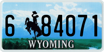 WY license plate 684071