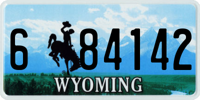 WY license plate 684142