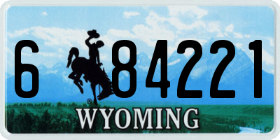 WY license plate 684221