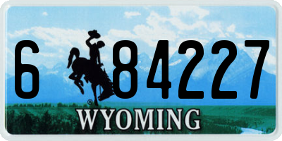 WY license plate 684227