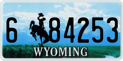 WY license plate 684253