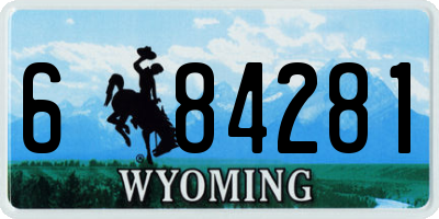 WY license plate 684281