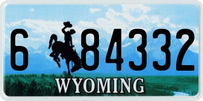 WY license plate 684332