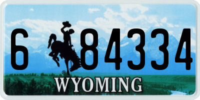 WY license plate 684334