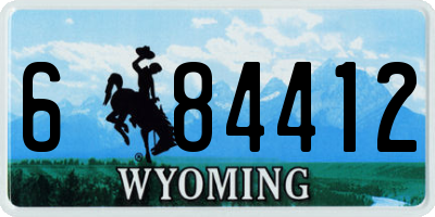 WY license plate 684412