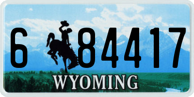 WY license plate 684417