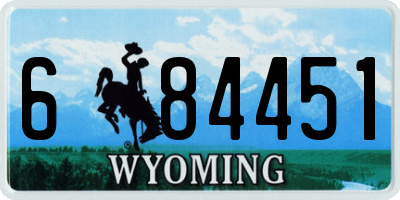 WY license plate 684451