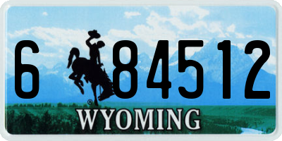 WY license plate 684512