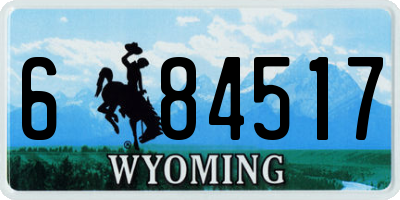WY license plate 684517