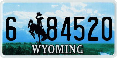 WY license plate 684520