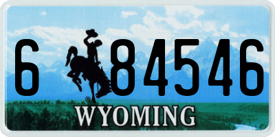WY license plate 684546