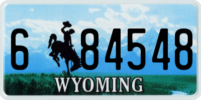 WY license plate 684548
