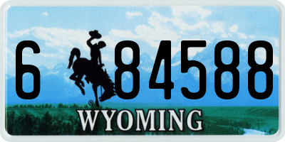 WY license plate 684588
