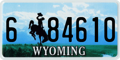 WY license plate 684610
