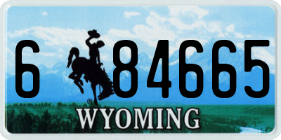 WY license plate 684665