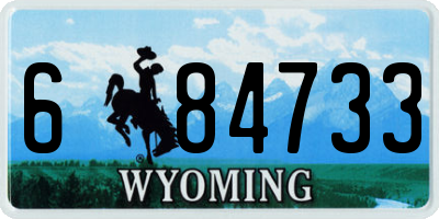 WY license plate 684733