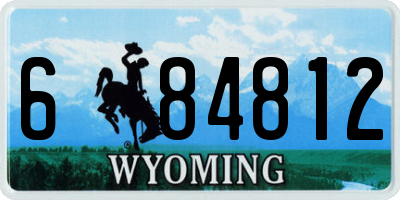 WY license plate 684812