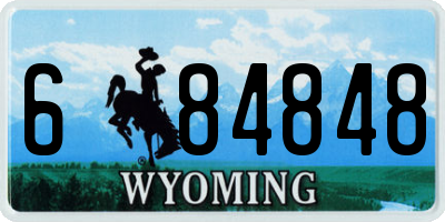 WY license plate 684848
