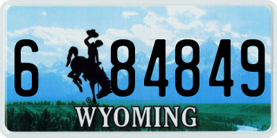 WY license plate 684849