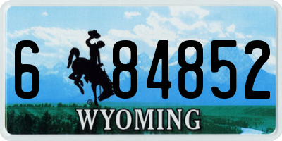 WY license plate 684852