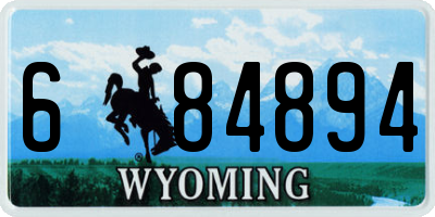 WY license plate 684894