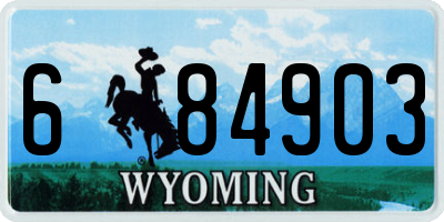 WY license plate 684903