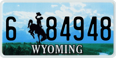 WY license plate 684948