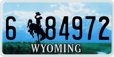 WY license plate 684972