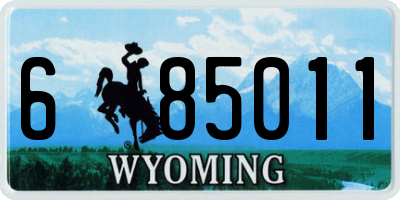 WY license plate 685011