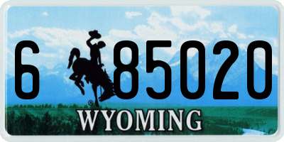 WY license plate 685020