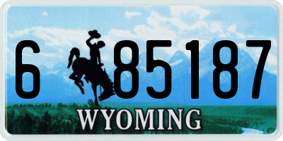 WY license plate 685187