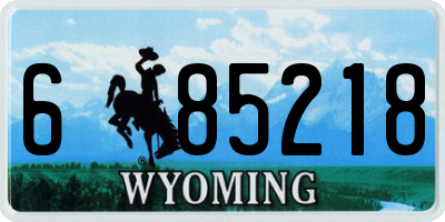 WY license plate 685218