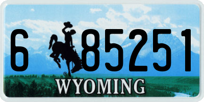 WY license plate 685251