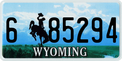 WY license plate 685294
