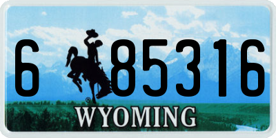 WY license plate 685316