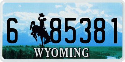 WY license plate 685381