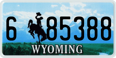 WY license plate 685388