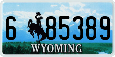 WY license plate 685389