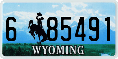 WY license plate 685491