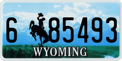 WY license plate 685493