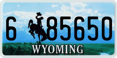 WY license plate 685650