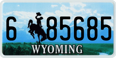 WY license plate 685685