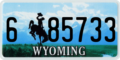 WY license plate 685733